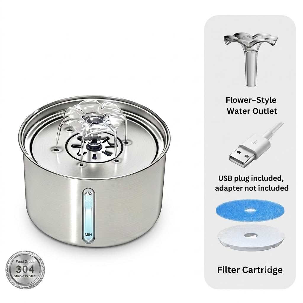 Stainless Steel Pet Fountain